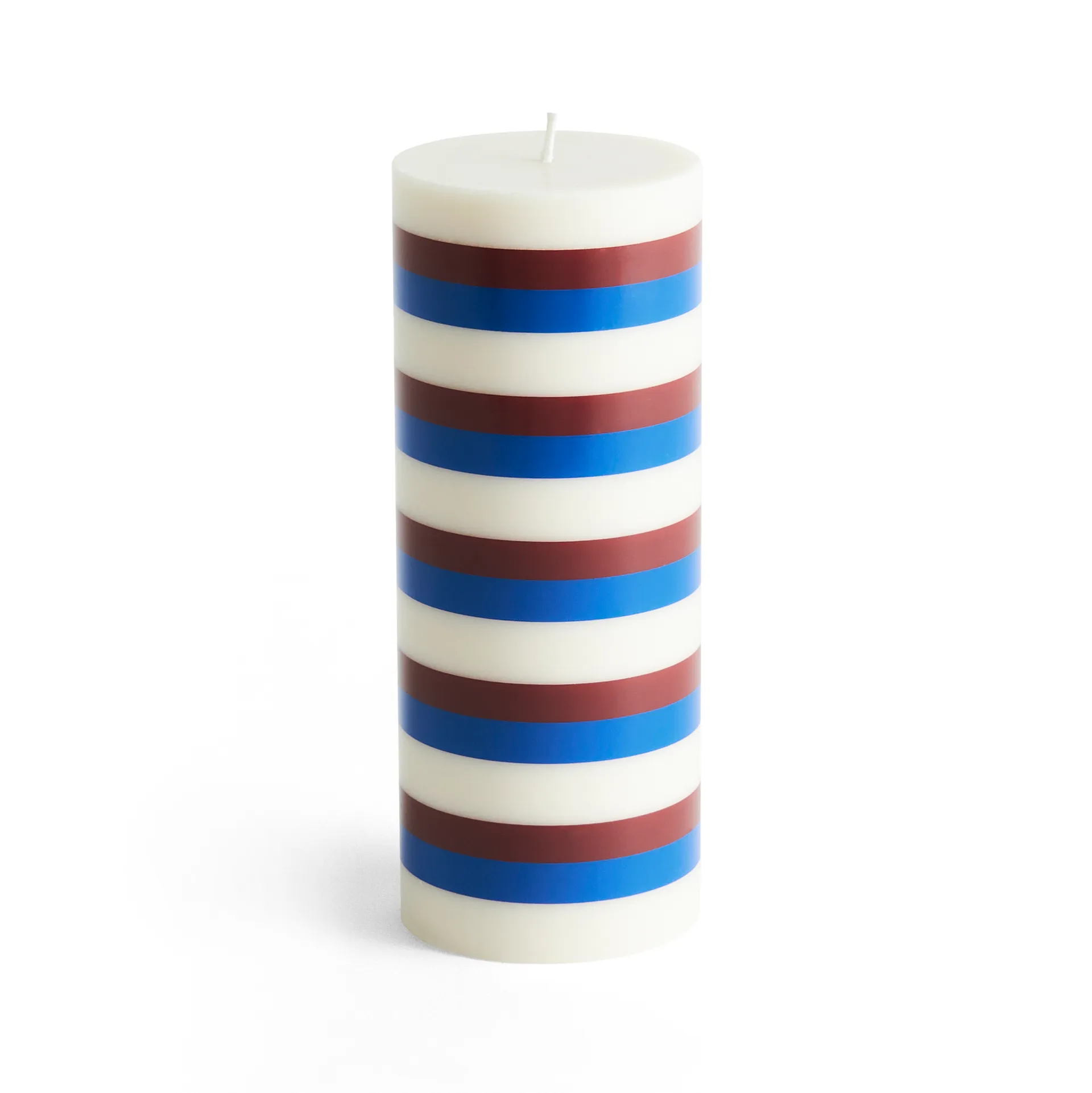 Column Candle block candle medium 20 εκ, Υπόλευκο-καφέ-μπλε HAY