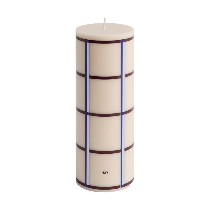 Column Candle block candle medium 20 εκ - Off white-bordeaux-blue-silver - HAY