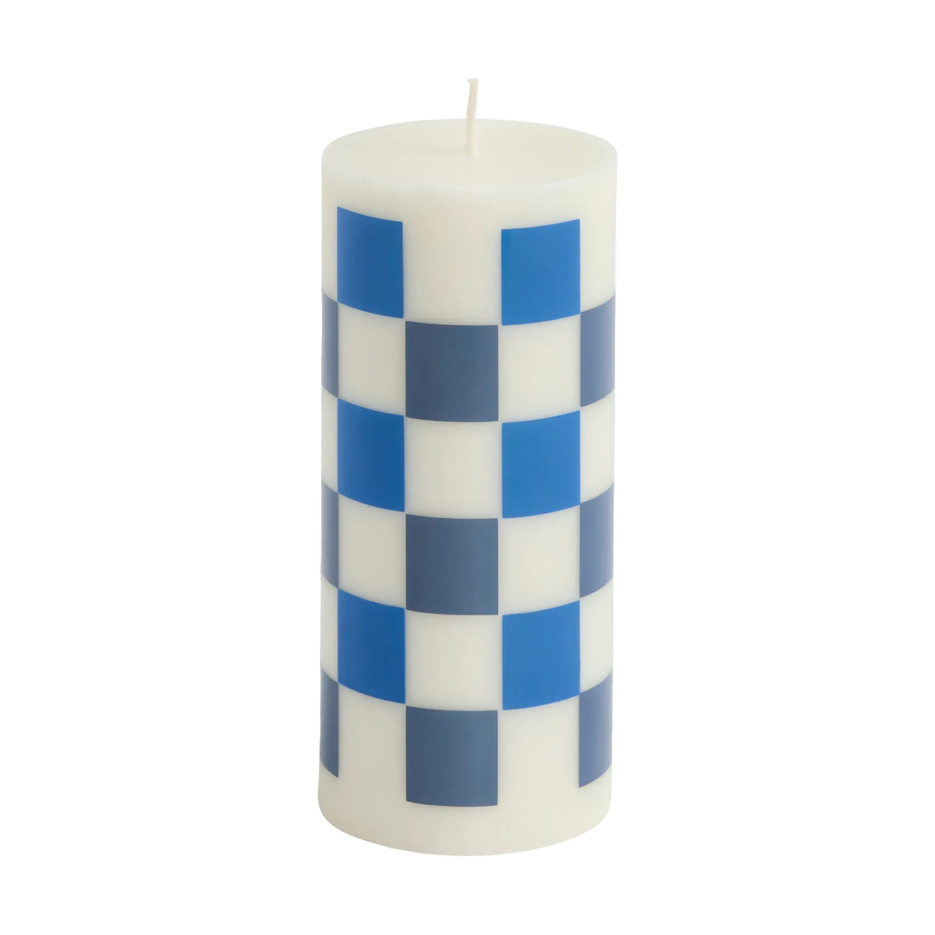 Κερί Column Candle block small 15 εκ., Off white-blues HAY