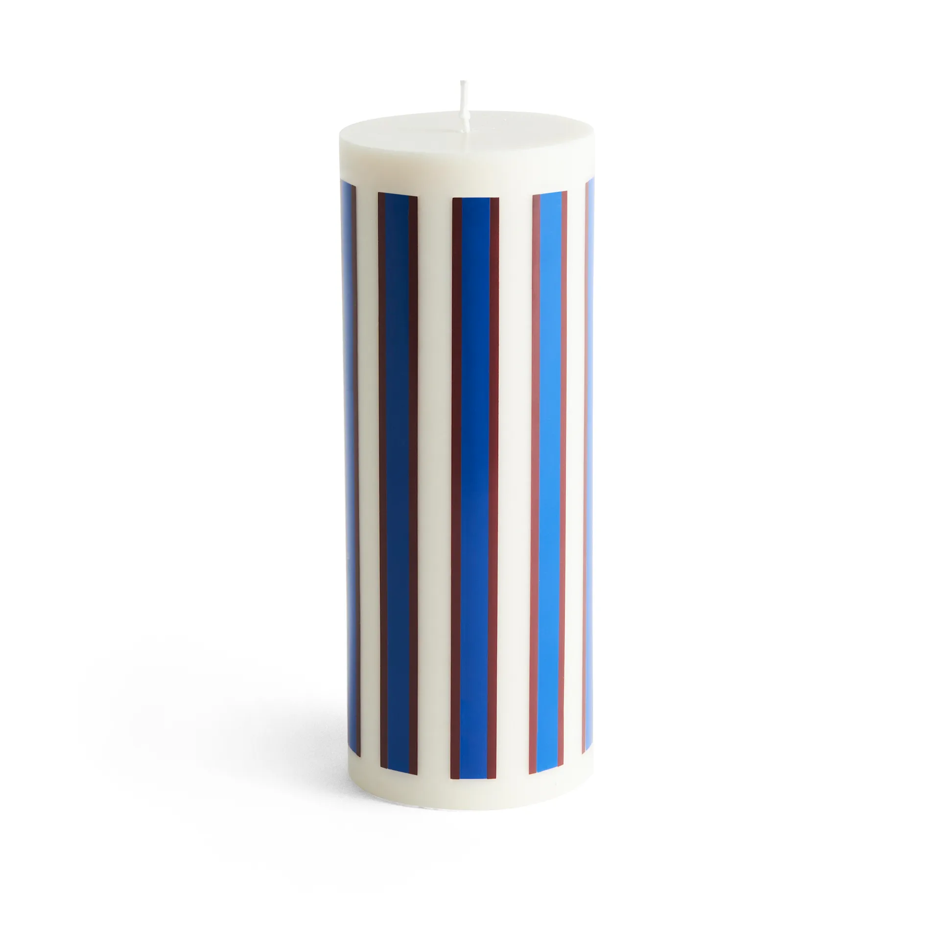 Column Candle κολόνα κερί large 25 εκ., Υπόλευκο-καφέ-μπλε HAY