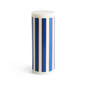 Column Candle κολόνα κερί large 25 εκ. - Υπόλευκο-καφέ-μπλε - HAY