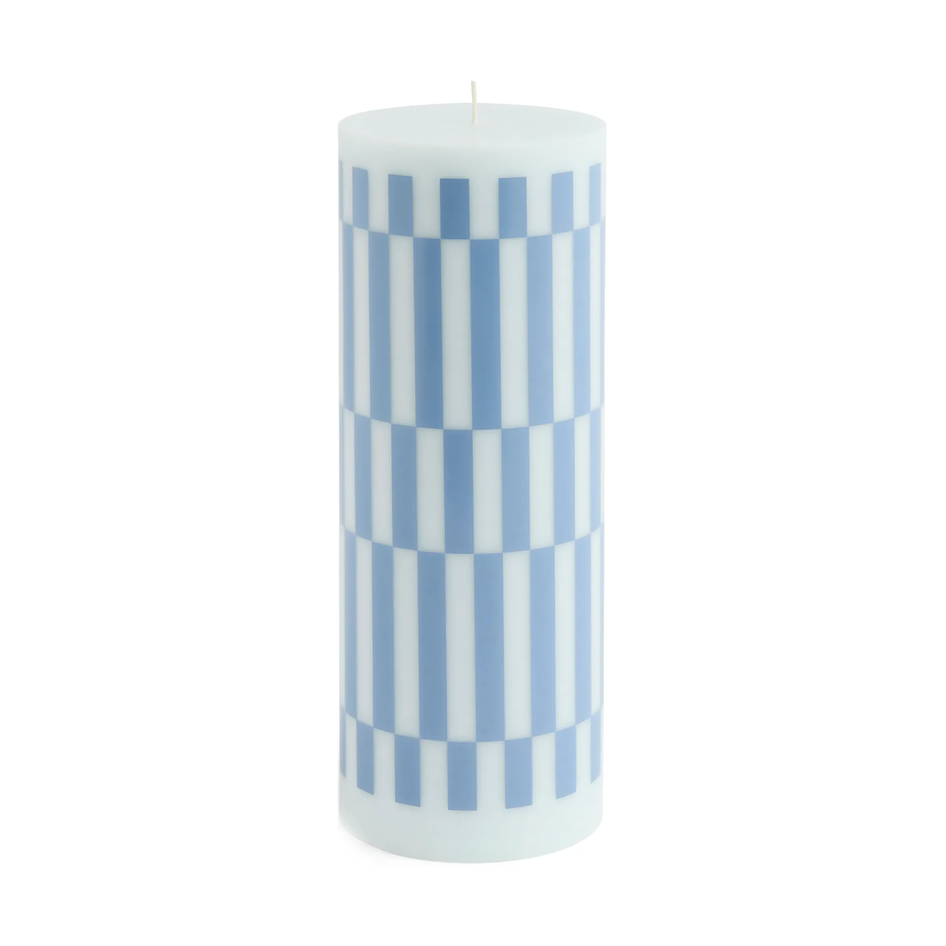 Κερί Column Candle large 25 εκ., Light blue-dusty blue check HAY