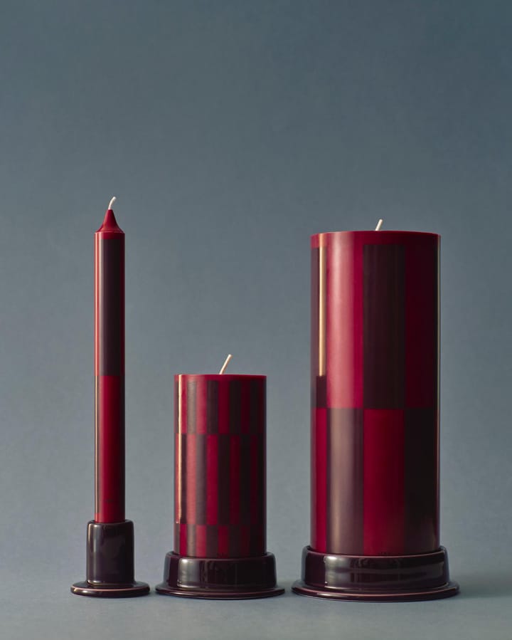 Κερί Column Candle large 25 εκ., Wine-bordeaux large check HAY