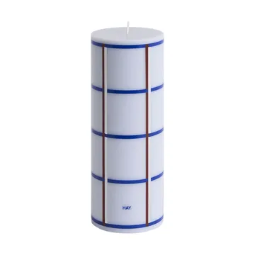 Column Candle κολόνα κερί medium 20 εκ. - Light blue, blue, bordeaux and silver - HAY