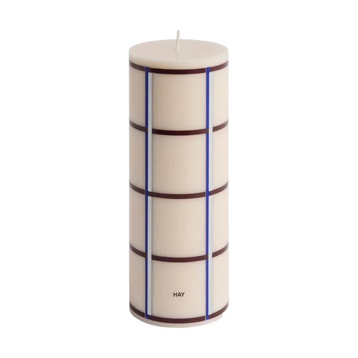 Column Candle κολόνα κερί medium 20 εκ. - Off white-bordeaux-blue-silver - HAY