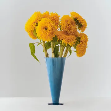 Conical βάζο - Petrol blue-dark blue, large - HAY