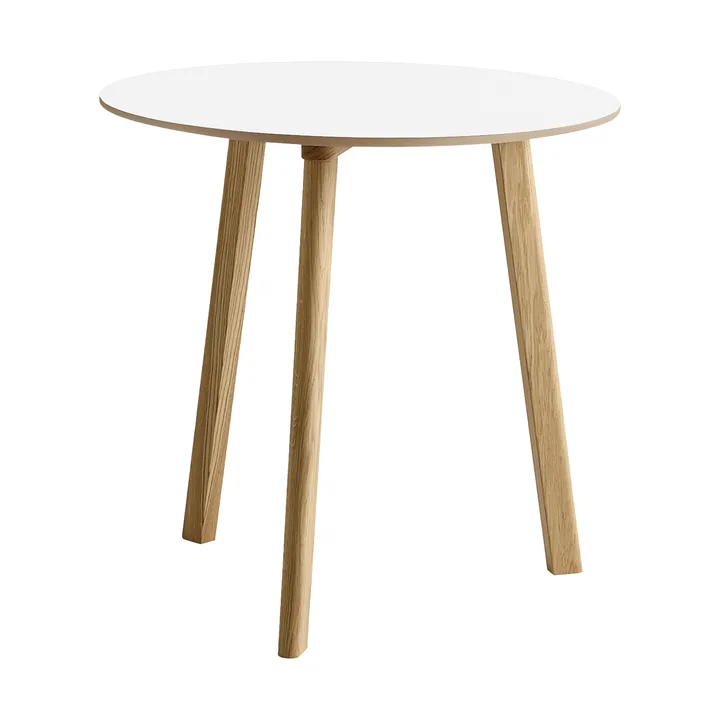 CPH220 Deux 2.0 τραπέζι Ø75 cm - Pearl white-lacquered oak - HAY