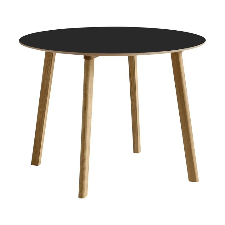 CPH220 Deux 2.0 τραπέζι Ø98 cm - Black laminate-lacquered oak - HAY