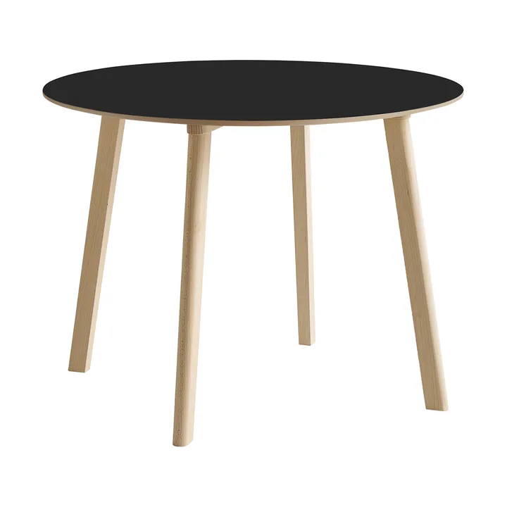 CPH220 Deux 2.0 τραπέζι Ø98 cm - Black laminate-untreated beech - HAY