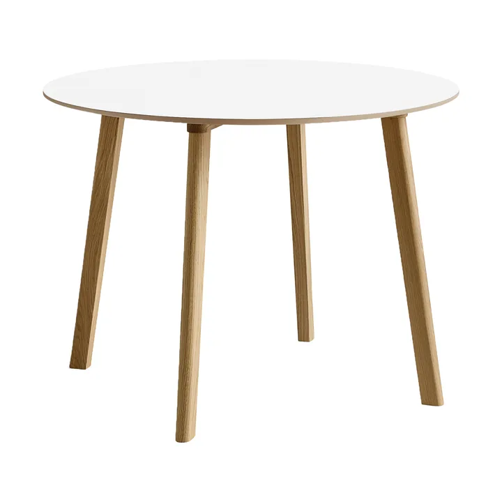 CPH220 Deux 2.0 τραπέζι Ø98 cm - Pearl white-lacquered oak - HAY