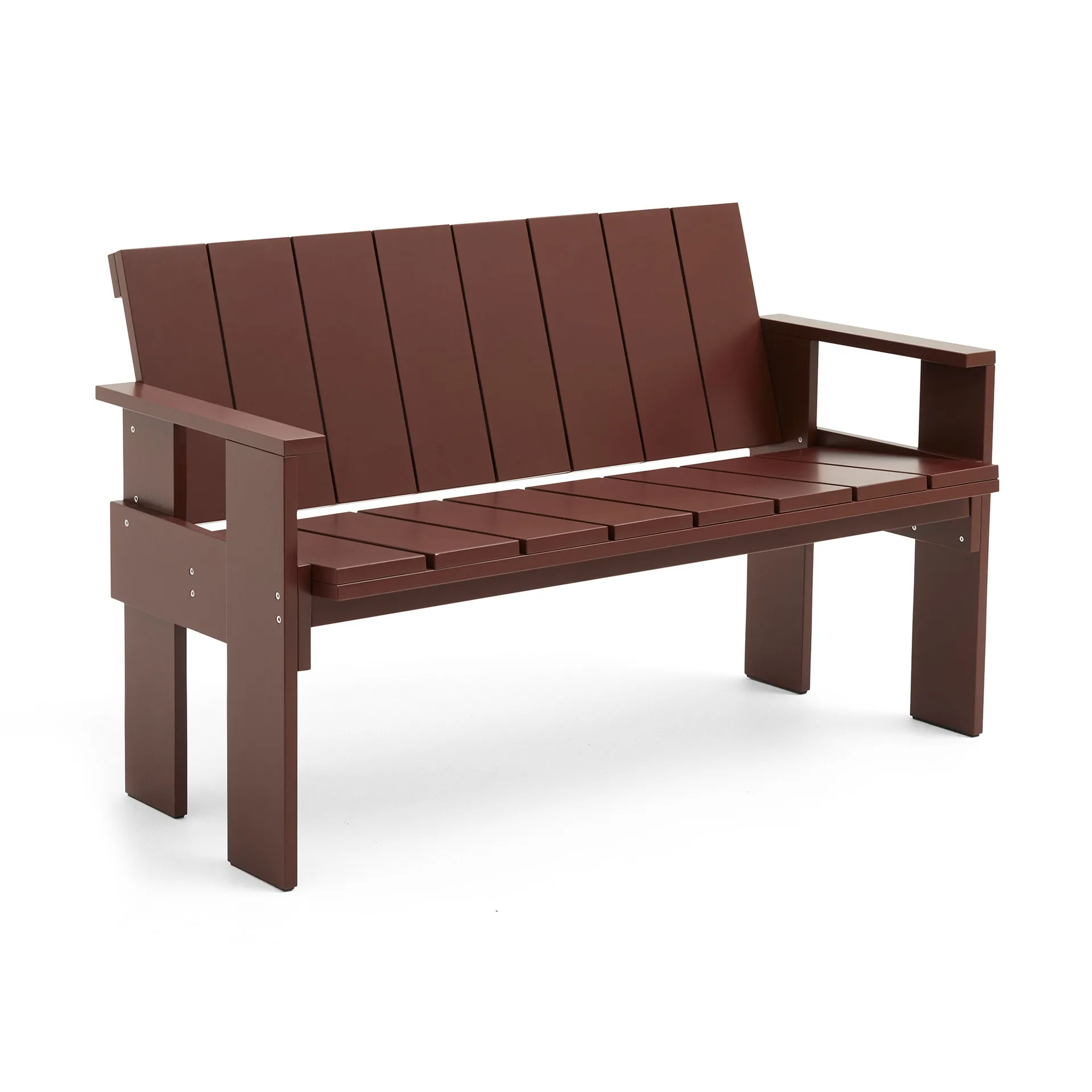 Crate Dining Bench παγκάκι λακαρισμένο πεύκο, iron red HAY