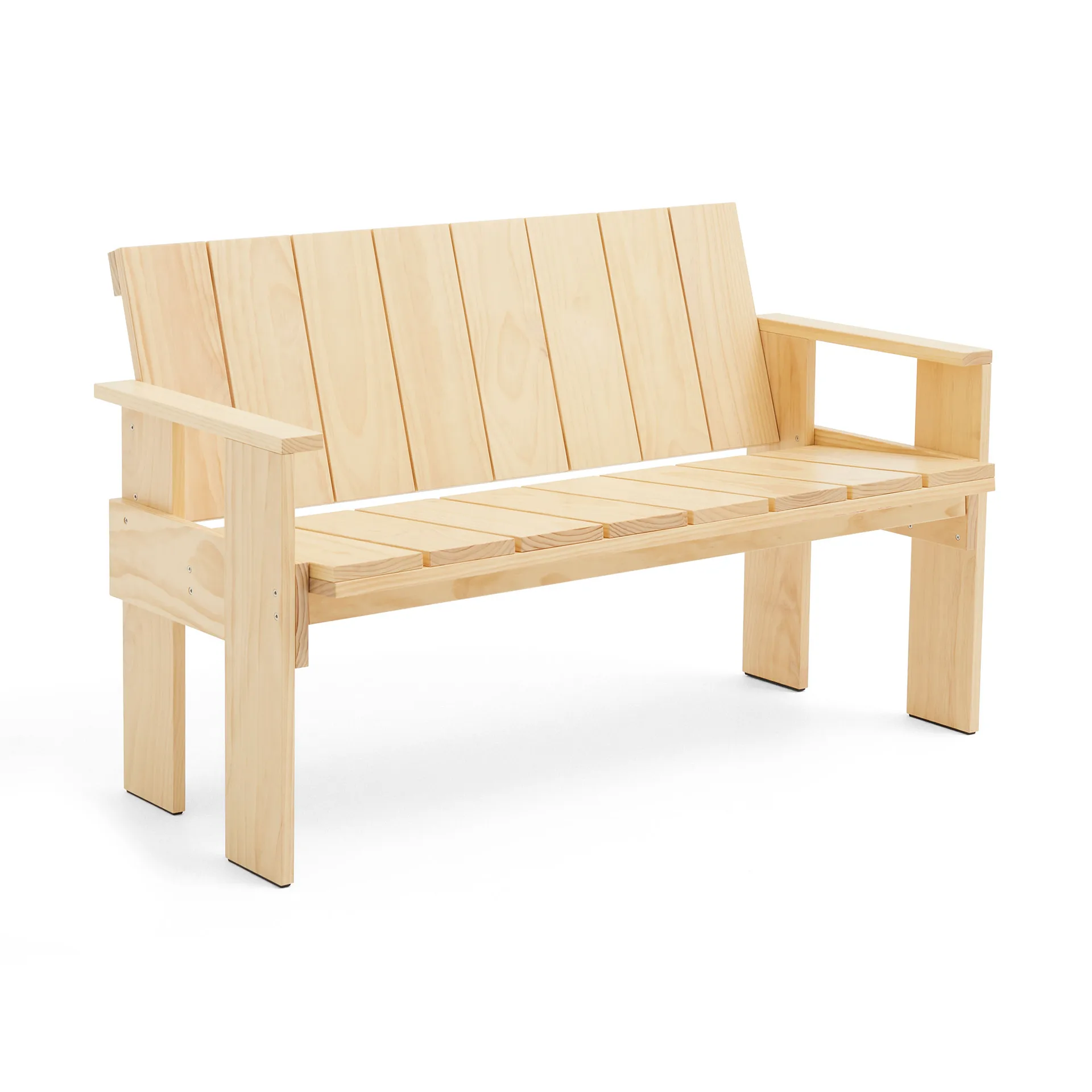 Crate Dining Bench παγκάκι λακαρισμένο πεύκο, Καθαρό HAY