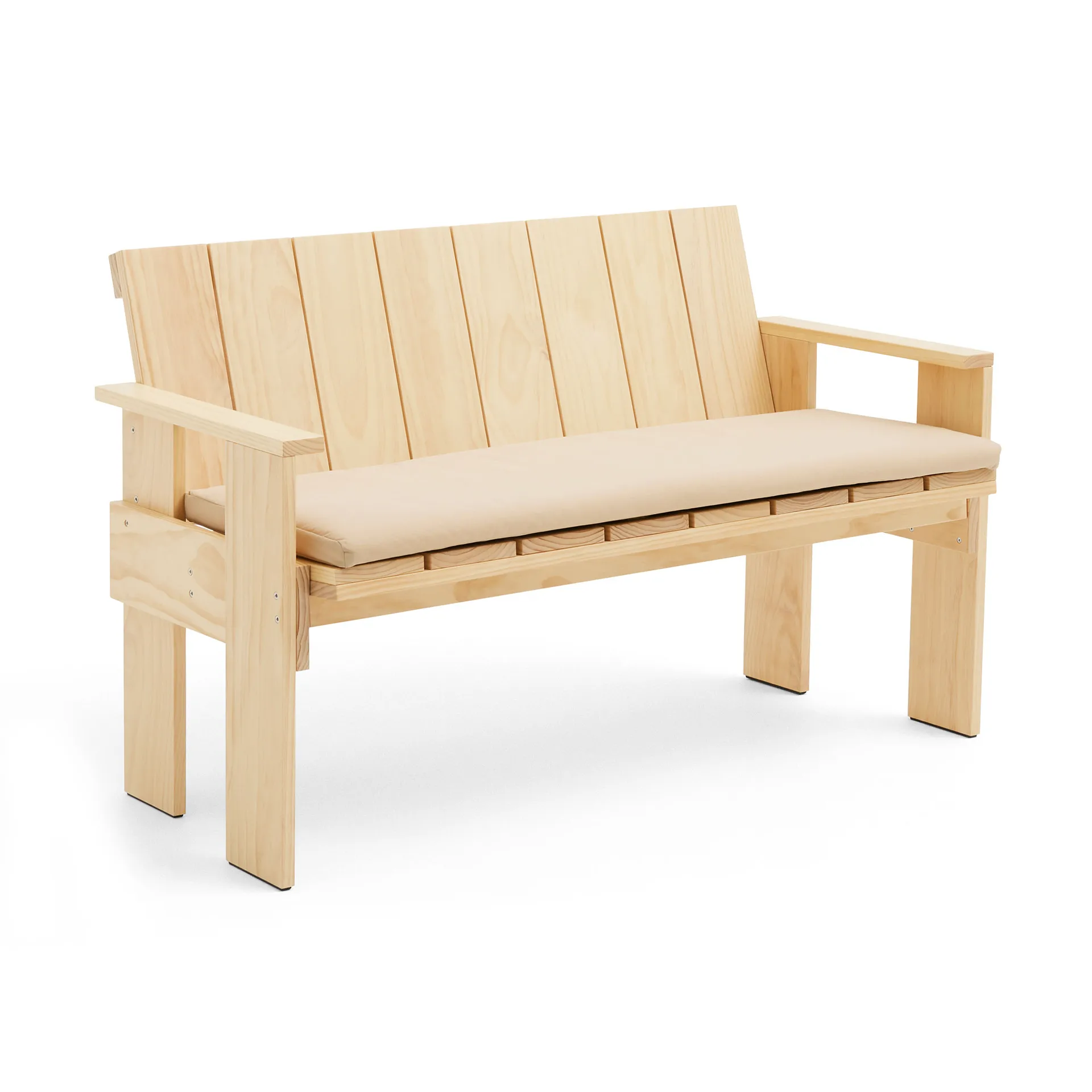 Crate Dining Bench παγκάκι λακαρισμένο πεύκο, Καθαρό HAY