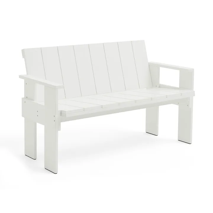Crate Dining Bench παγκάκι λακαρισμένο πεύκο - Λευκό - HAY
