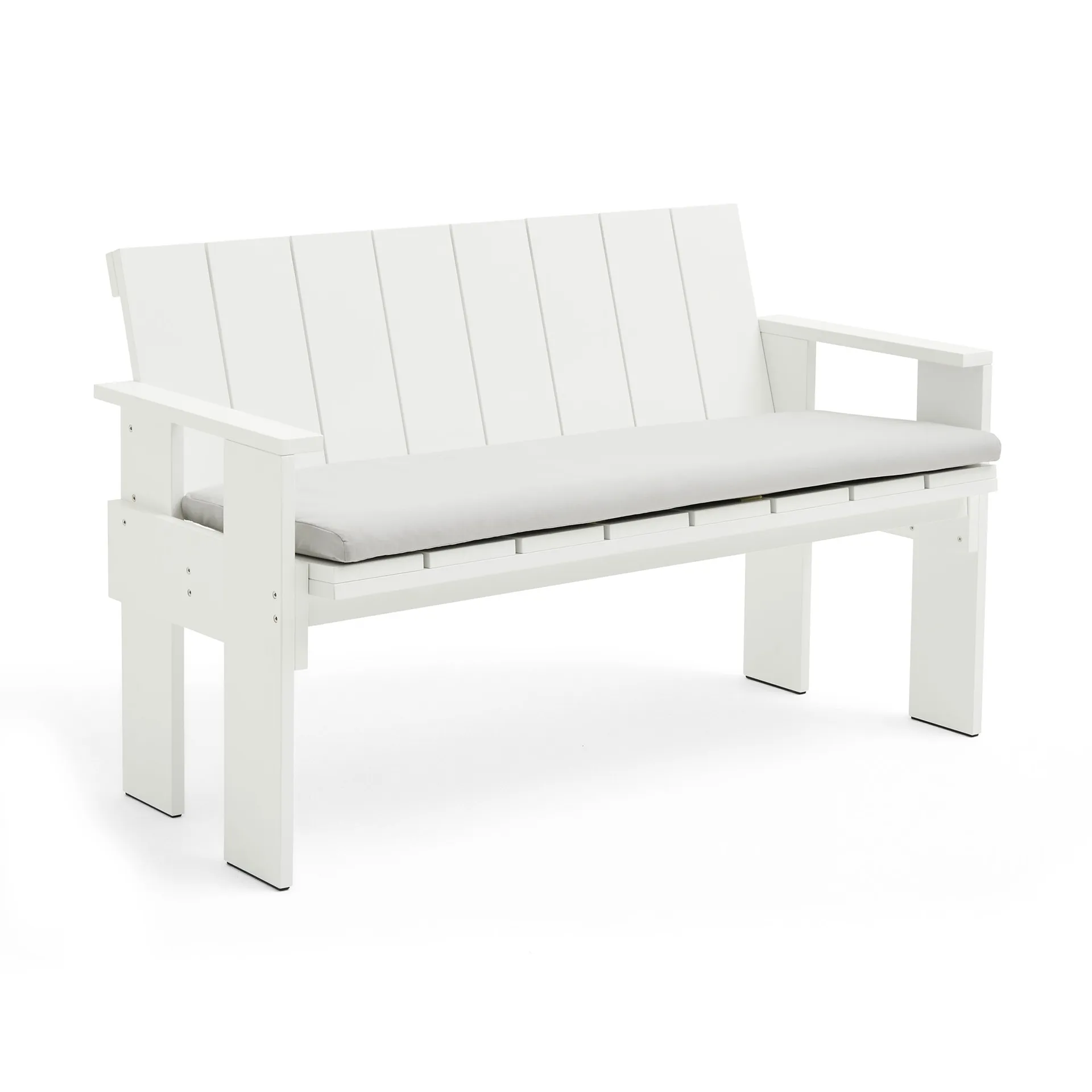 Crate Dining Bench παγκάκι λακαρισμένο πεύκο, Λευκό HAY