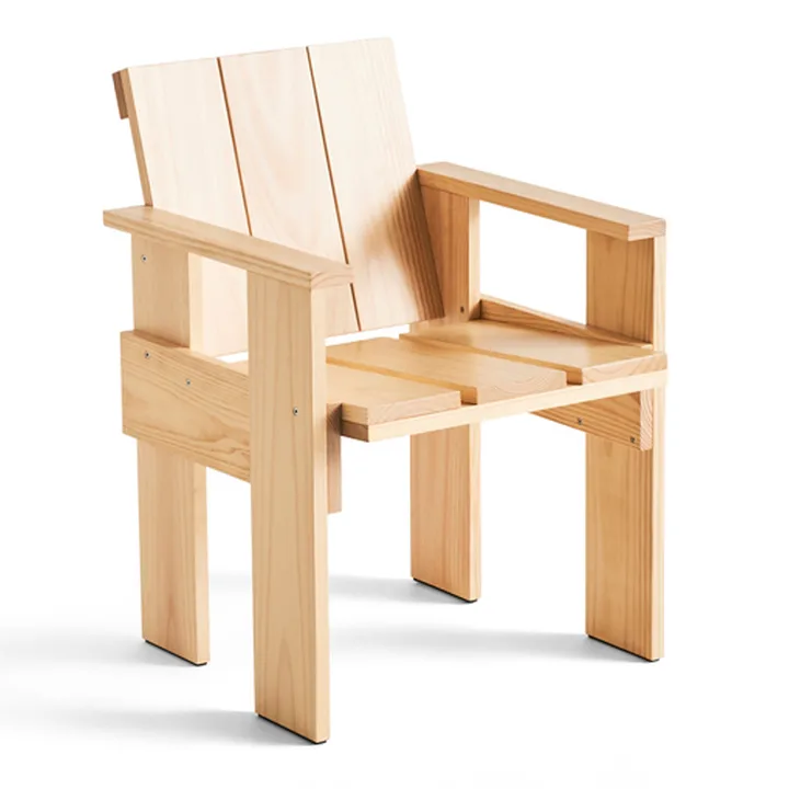Crate Dining Chair καρέκλα με μπράτσα - Water-based lacquered pinewood - HAY