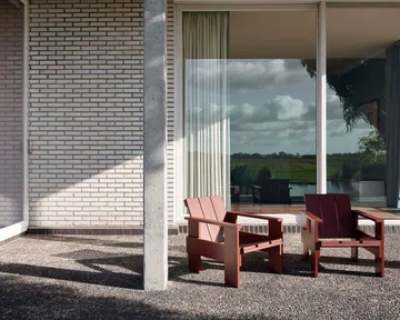 Πολυθρόνα Crate, λουστραρισμένο πεύκο - Iron red - HAY