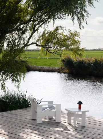 Crate Low Table τραπέζι 45x45x40 cm λουστραρισμένο πεύκο - Λευκό - HAY