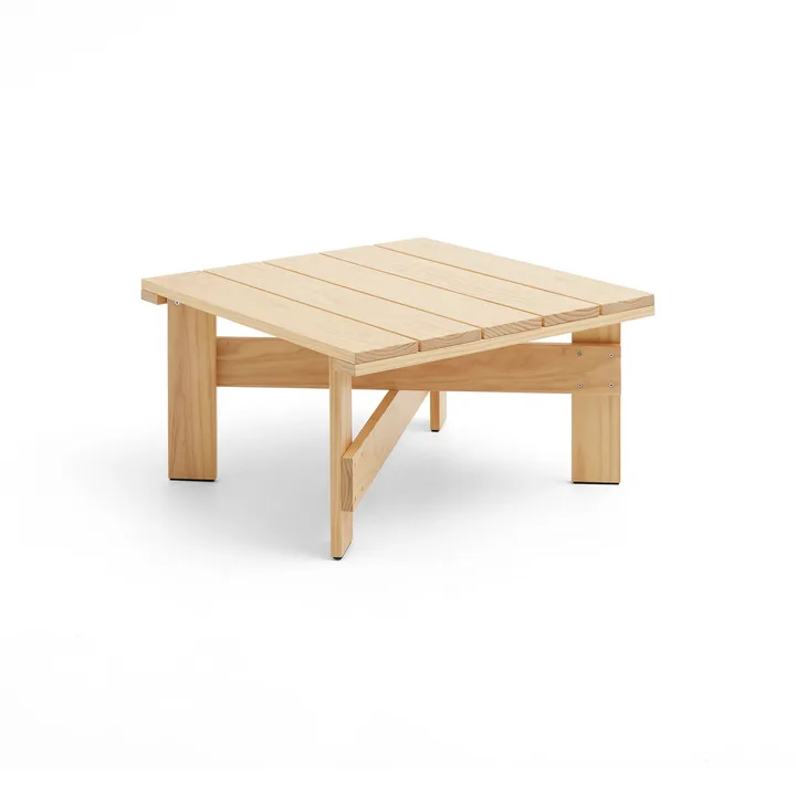 Crate Low table bord 75,5x75,5 cm λακαρισμένο πεύκο - Καθαρό - HAY