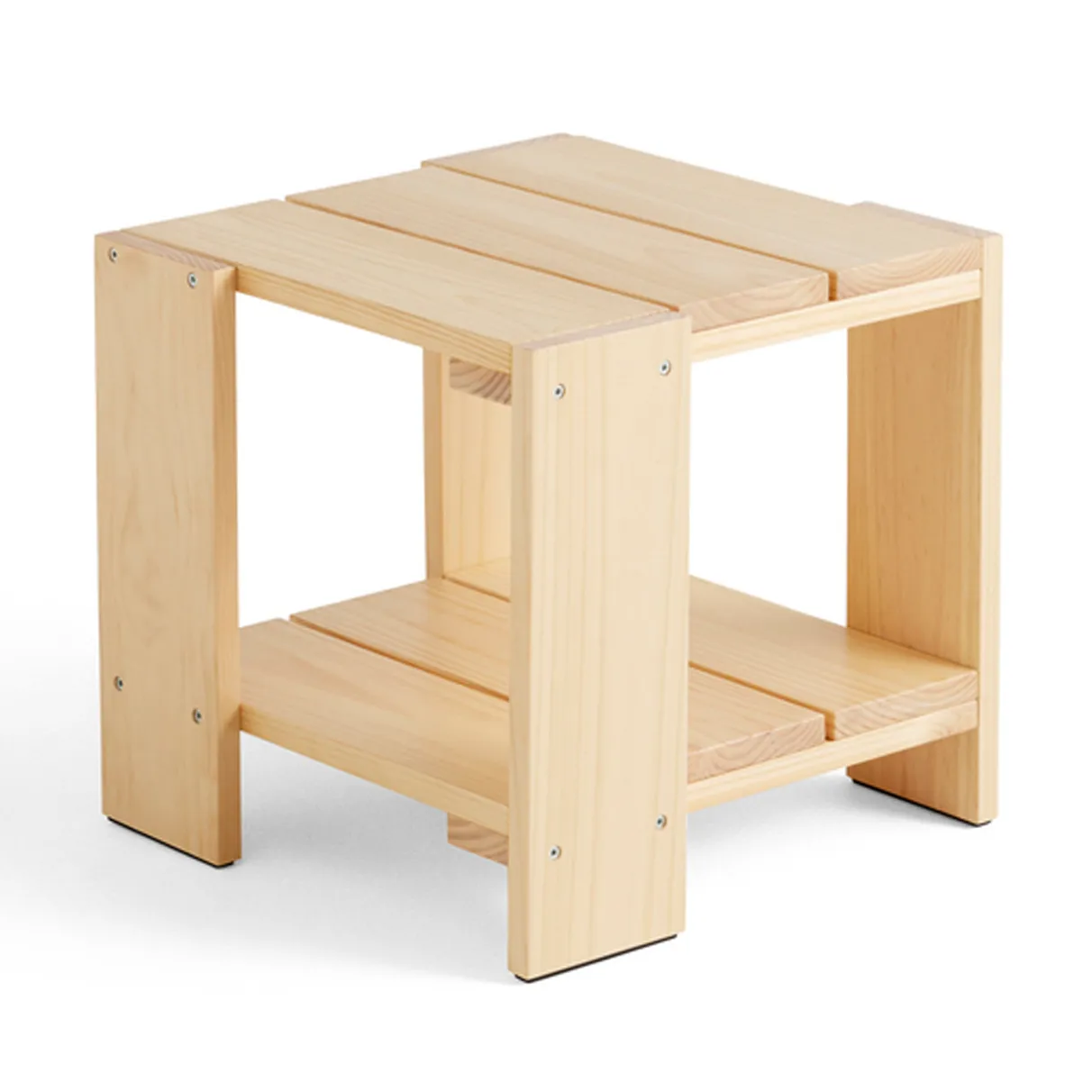 Crate Side Table τραπέζι 49,5x49,5x45 cm λακαρισμένο πεύκο, Λακαρισμένο πεύκο με βάση το νερό HAY