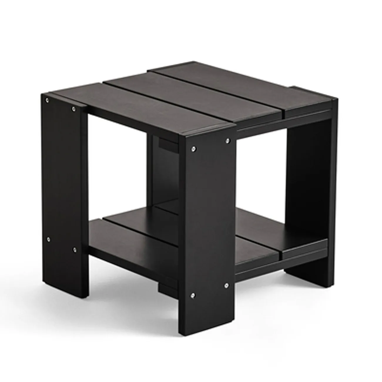 Crate Side Table τραπέζι 49,5x49,5x45 cm λακαρισμένο πεύκο, Μαύρο HAY