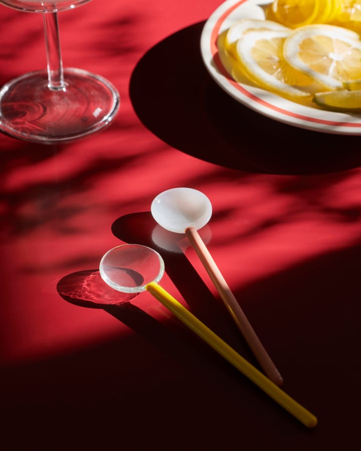 Duo glass spoons, συσκευασία 2 τεμαχίων, Light pink-bright πορτοκαλί HAY