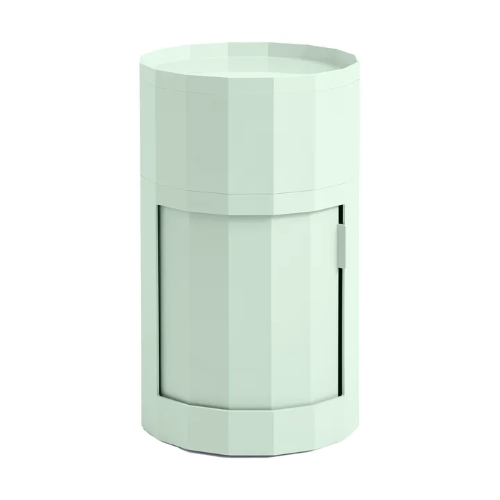 Facet Cabinet high βοηθητικό τραπέζι με πόδια-ροδάκια 66 εκ. - Soft mint - HAY