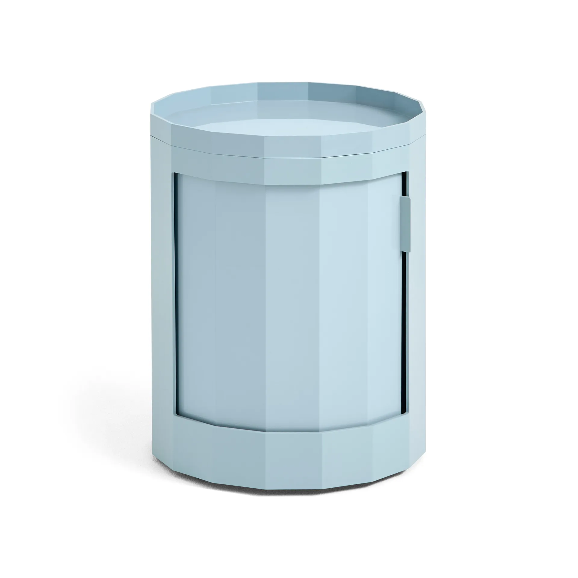 Facet Cabinet low βοηθητικό τραπέζι με πόδια-ροδάκια 49 εκ., Misty blue HAY