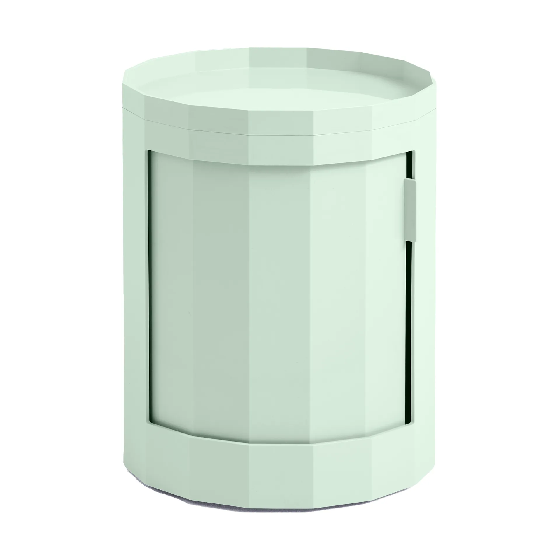 Facet Cabinet low βοηθητικό τραπέζι με πόδια-ροδάκια 49 εκ., Soft mint HAY