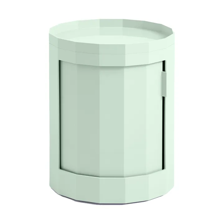 Facet Cabinet low βοηθητικό τραπέζι με πόδια-ροδάκια 49 εκ. - Soft mint - HAY