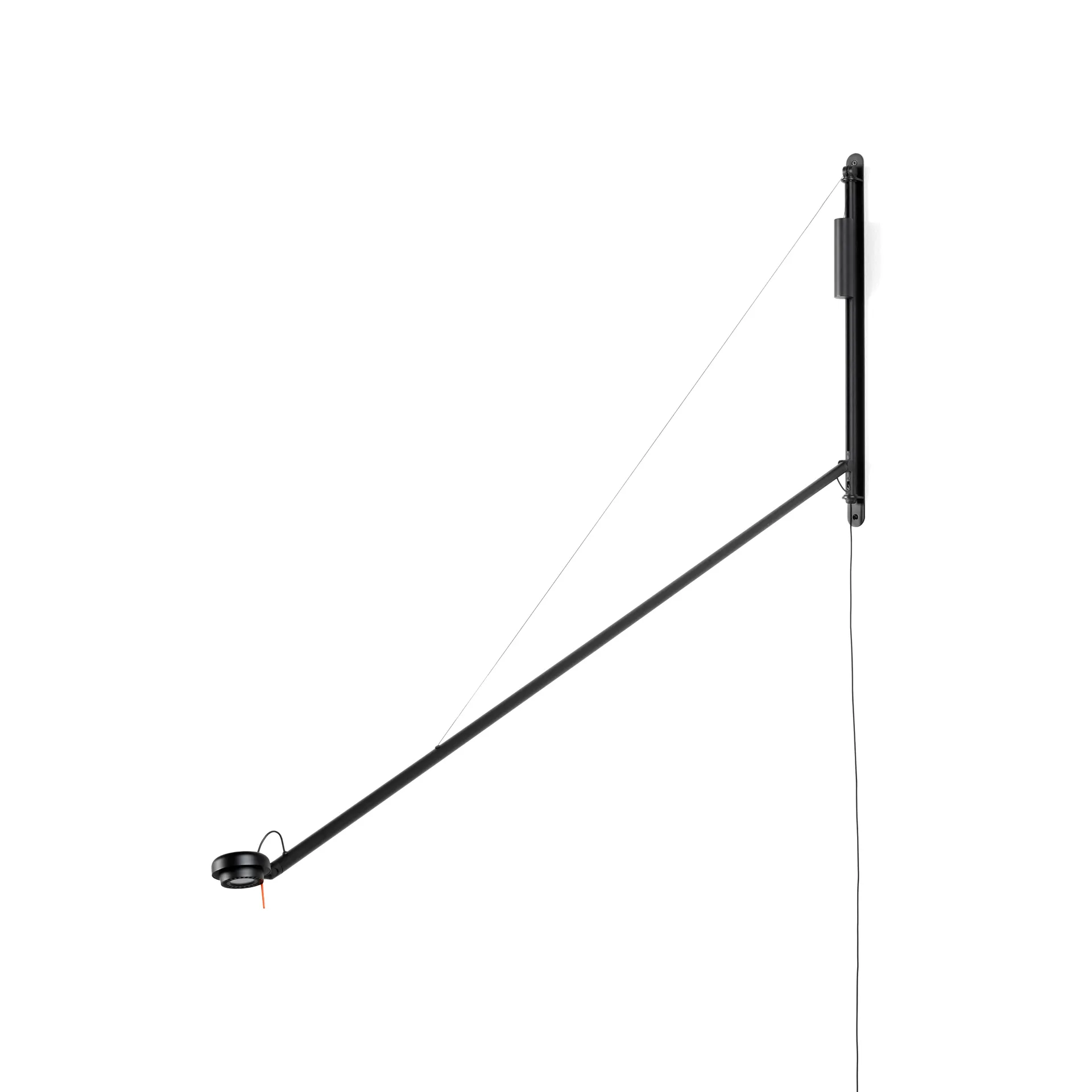 Fifty-Fifty φωτιστικό τοίχου, Απαλό μαύρο HAY