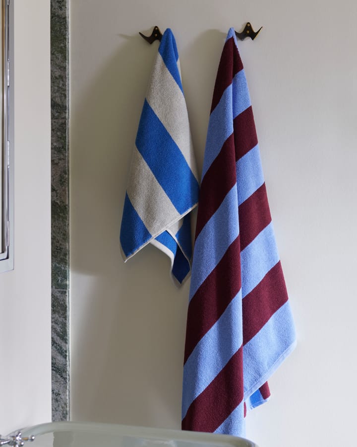 Frotté ριγέ πετσέτα 50x100 cm, Μπορντό-Μπλε του ουρανού HAY