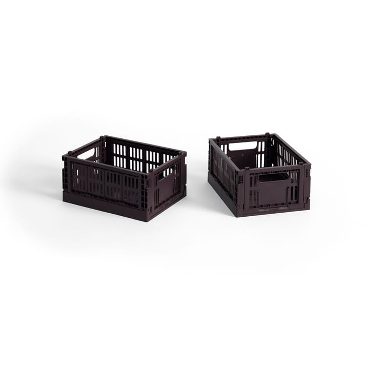 Κουτί αποθήκευσης HAY Colour Crate Mini σετ 2 τεμαχίων 13x17 cm - Bordeaux - HAY