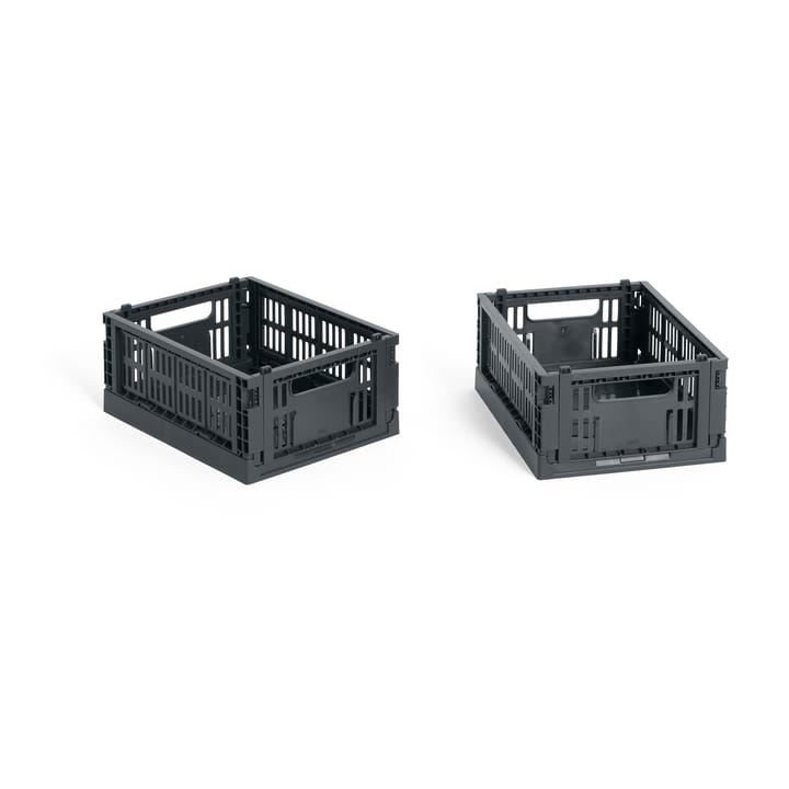 Κουτί αποθήκευσης HAY Colour Crate Mini σετ 2 τεμαχίων 13x17 cm - Charcoal - HAY