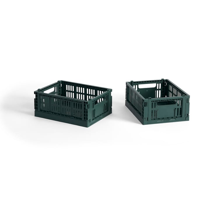 Κουτί αποθήκευσης HAY Colour Crate Mini σετ 2 τεμαχίων 13x17 cm - Dark green - HAY