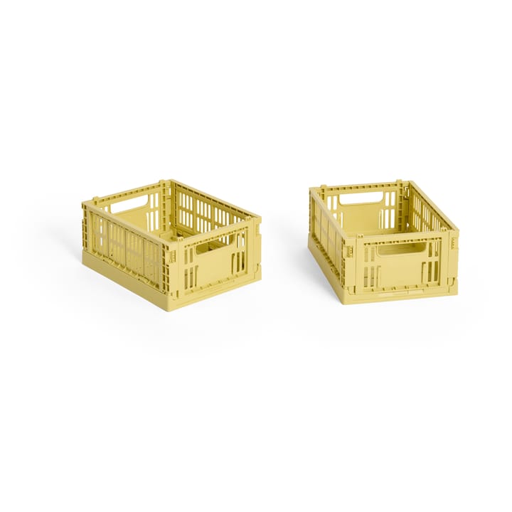 Κουτί αποθήκευσης HAY Colour Crate Mini σετ 2 τεμαχίων 13x17 cm - Dusty yellow - HAY