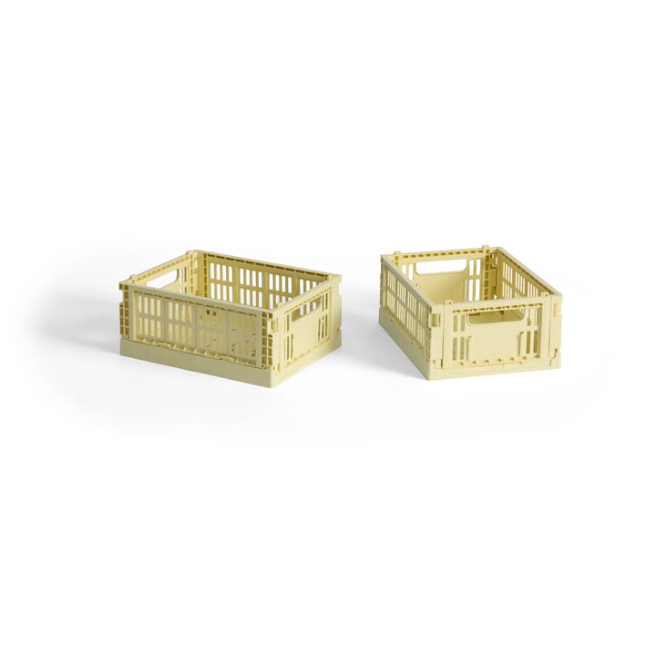 Κουτί αποθήκευσης HAY Colour Crate Mini σετ 2 τεμαχίων 13x17 cm - Light yellow - HAY