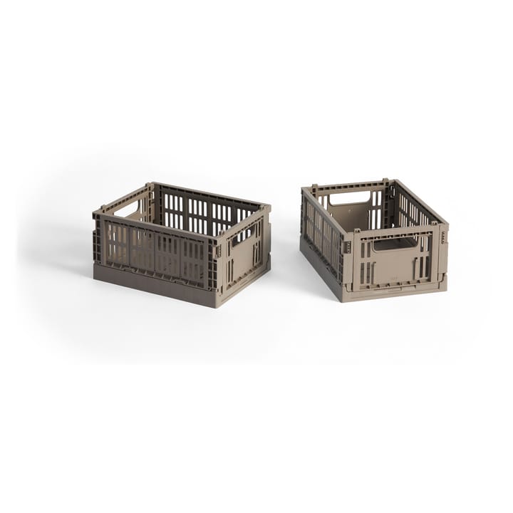 Κουτί αποθήκευσης HAY Colour Crate Mini σετ 2 τεμαχίων 13x17 cm - Warm grey - HAY