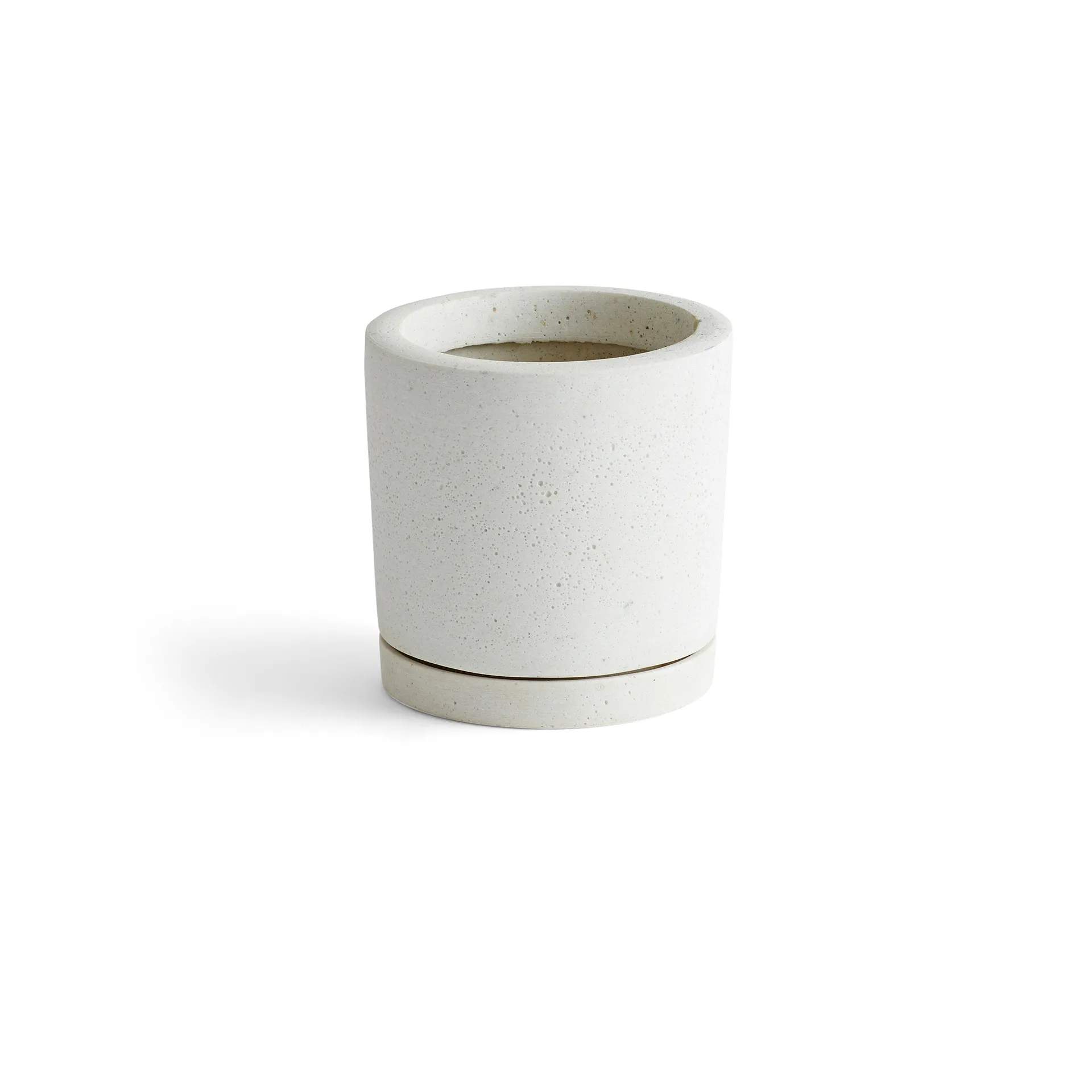 HAY Plant Pot γλάστρα με πιατάκι M Ø14 cm, Λευκό HAY