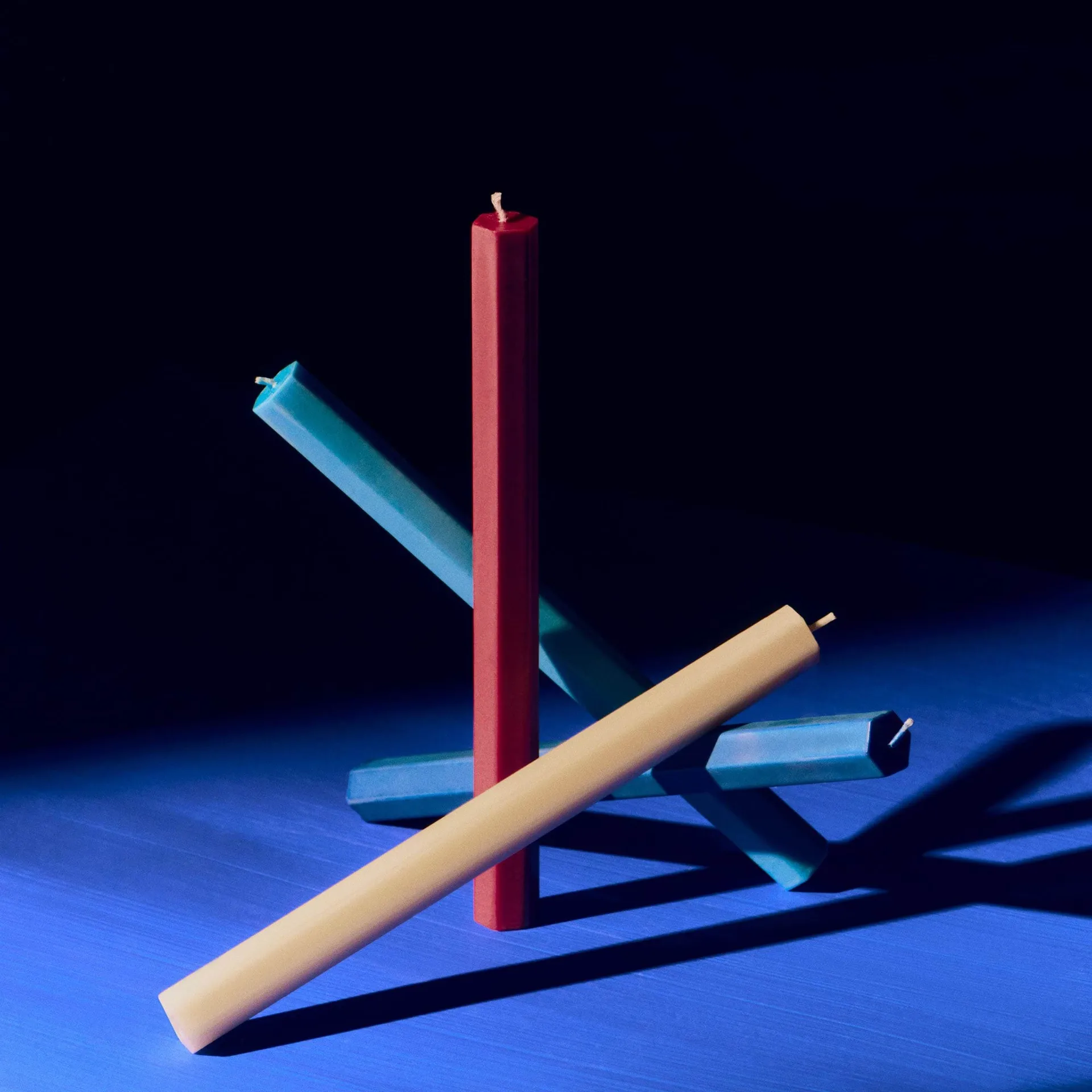 Hexagon Candle κεριά mix 4 τεμάχια, Marine HAY