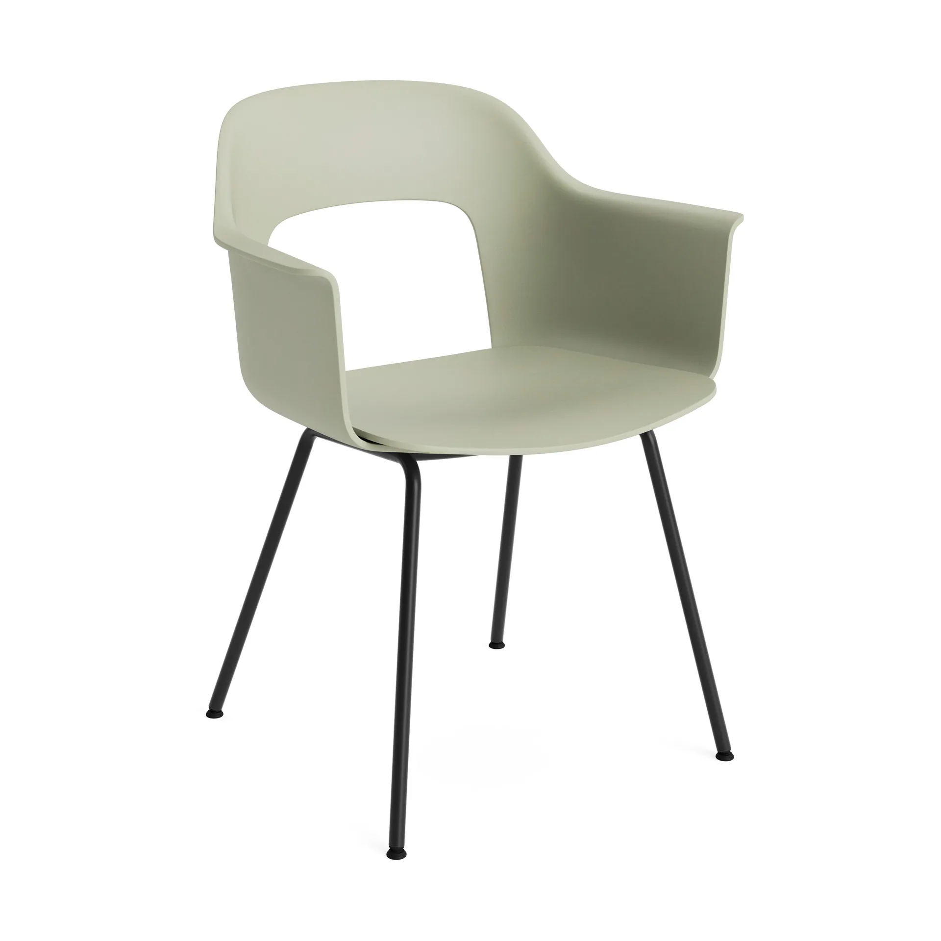 Layout Armchair 211 πολυθρόνα με μπράτσα, Pastel green-μαύρο-λακαρισμένο ατσάλι HAY