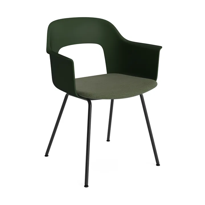 Layout Armchair 213 πολυθρόνα με μπράτσα - Mode 072-bottle green-μαύρο-λακαρισμένο ατσάλι - HAY