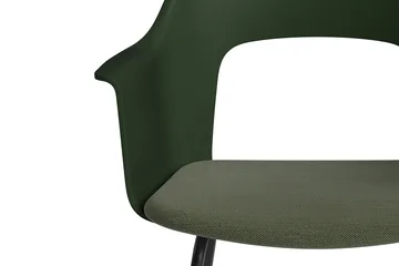 Layout Armchair 213 πολυθρόνα με μπράτσα - Mode 072-bottle green-μαύρο-λακαρισμένο ατσάλι - HAY
