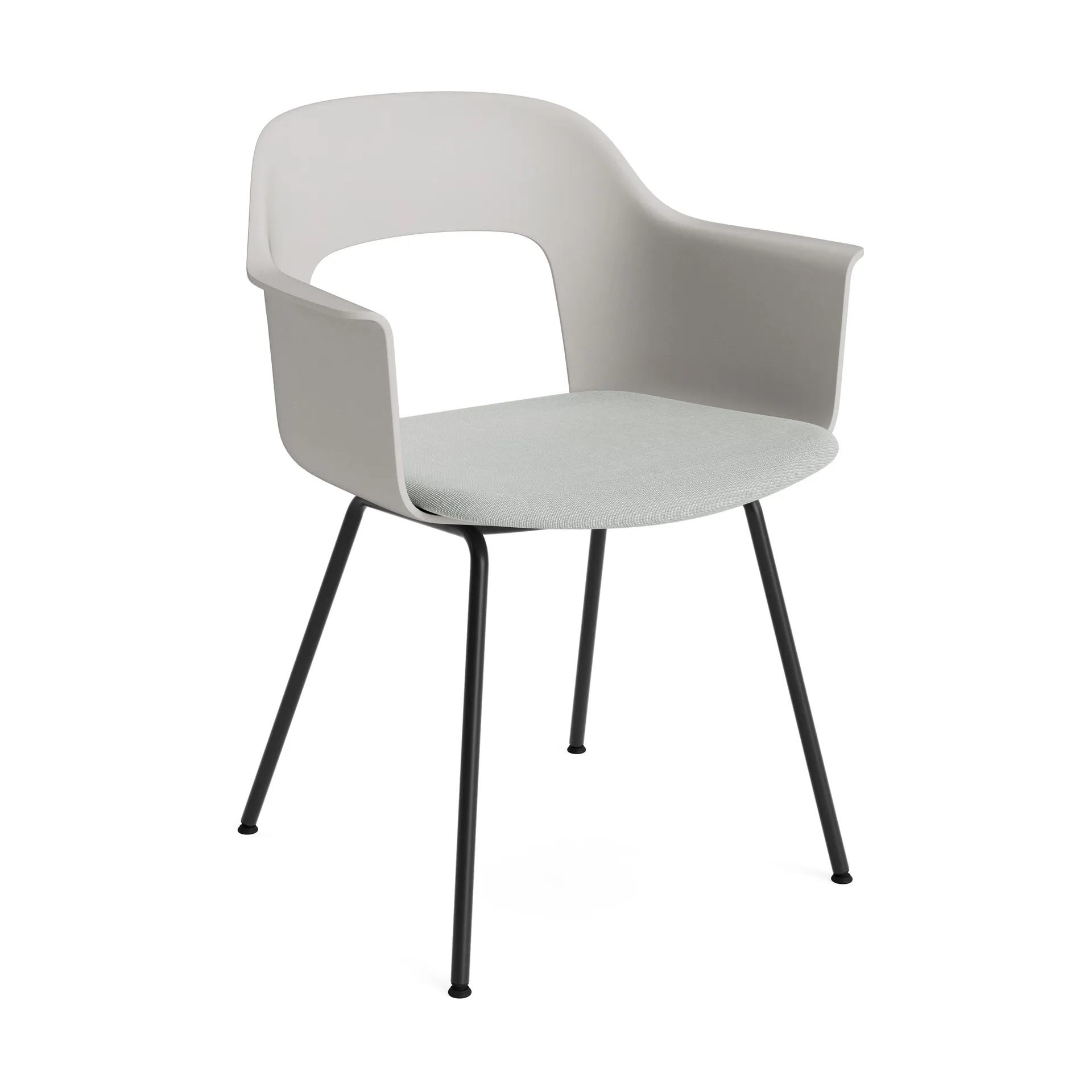 Layout Armchair 213 πολυθρόνα με μπράτσα, Naveli 113-sky grey-μαύρο-λακαρισμένο ατσάλι HAY