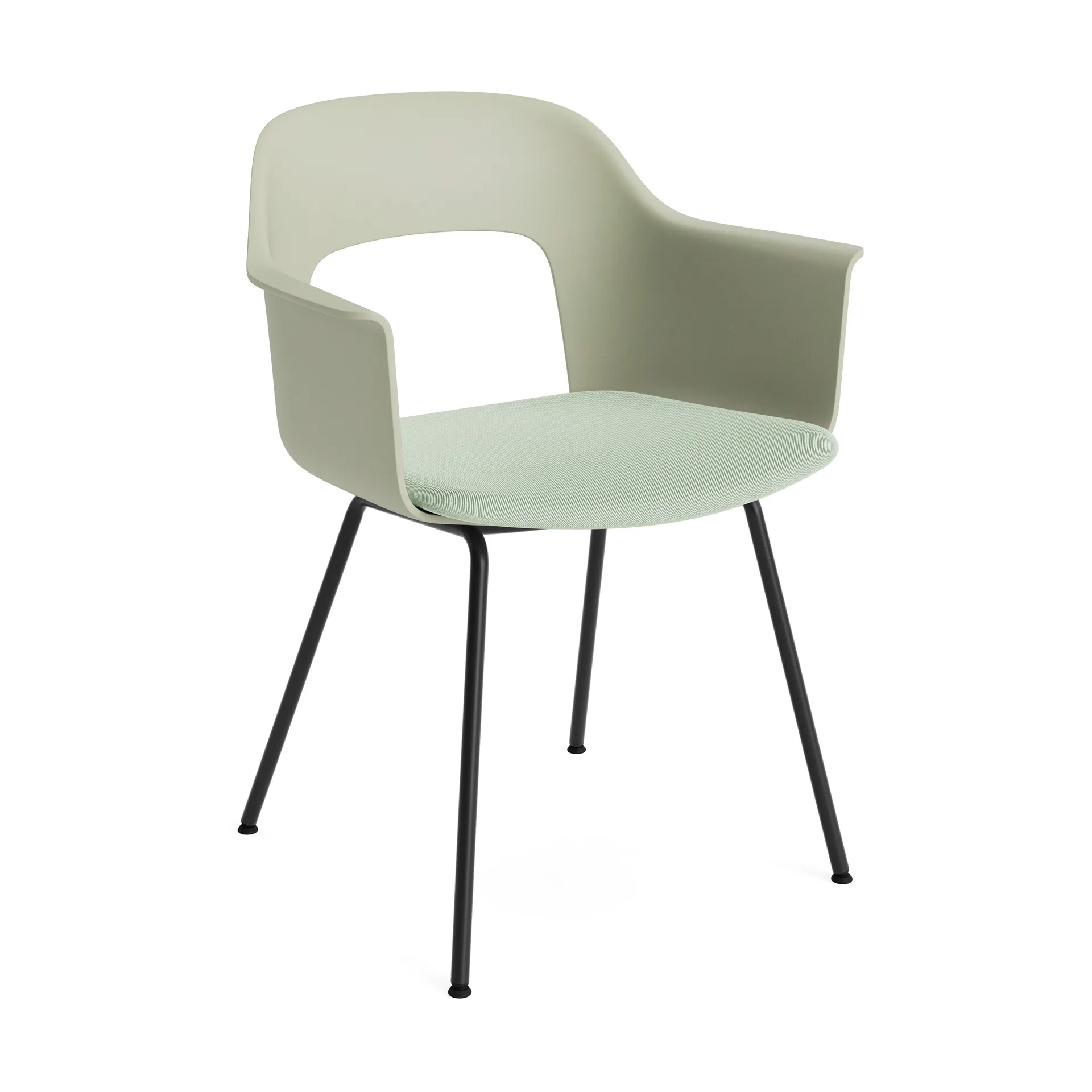 Layout Armchair 213 πολυθρόνα με μπράτσα, Relate 921-pastel green-μαύρο-λακαρισμένο ατσάλι HAY