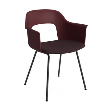 Layout Armchair 213 πολυθρόνα με μπράτσα - Remix 373-bordeaux-μαύρο-λακαρισμένο ατσάλι - HAY