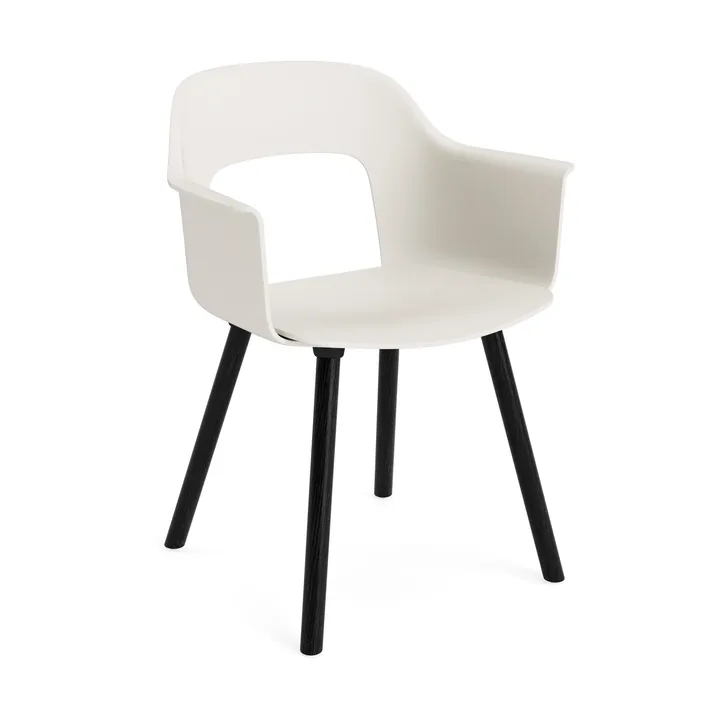 Layout Armchair 221 πολυθρόνα με μπράτσα - Cream white-μαύρο-λακαρισμένη δρυς - HAY