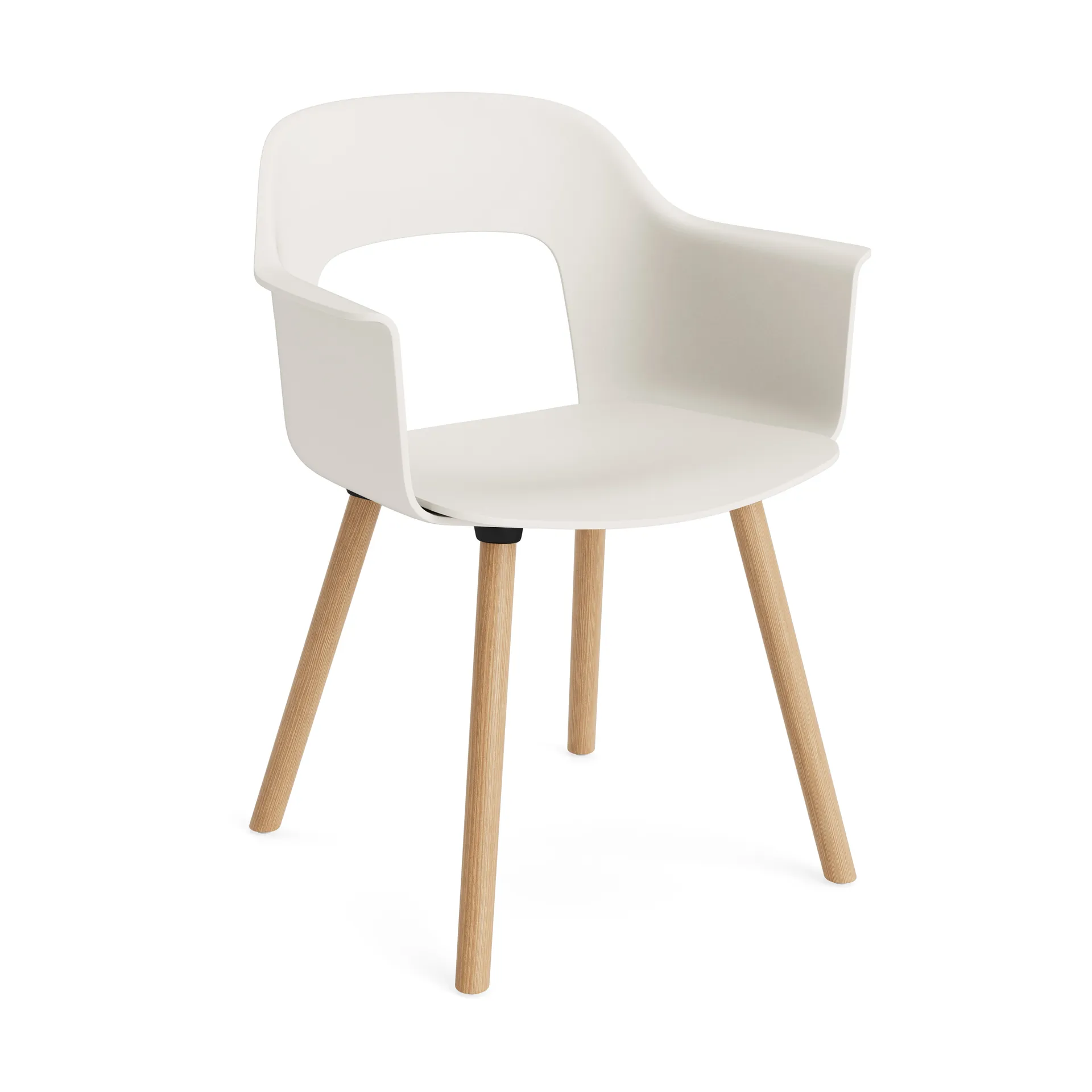 Layout Armchair 221 πολυθρόνα με μπράτσα, Cream white-λακαρισμένη δρυς HAY