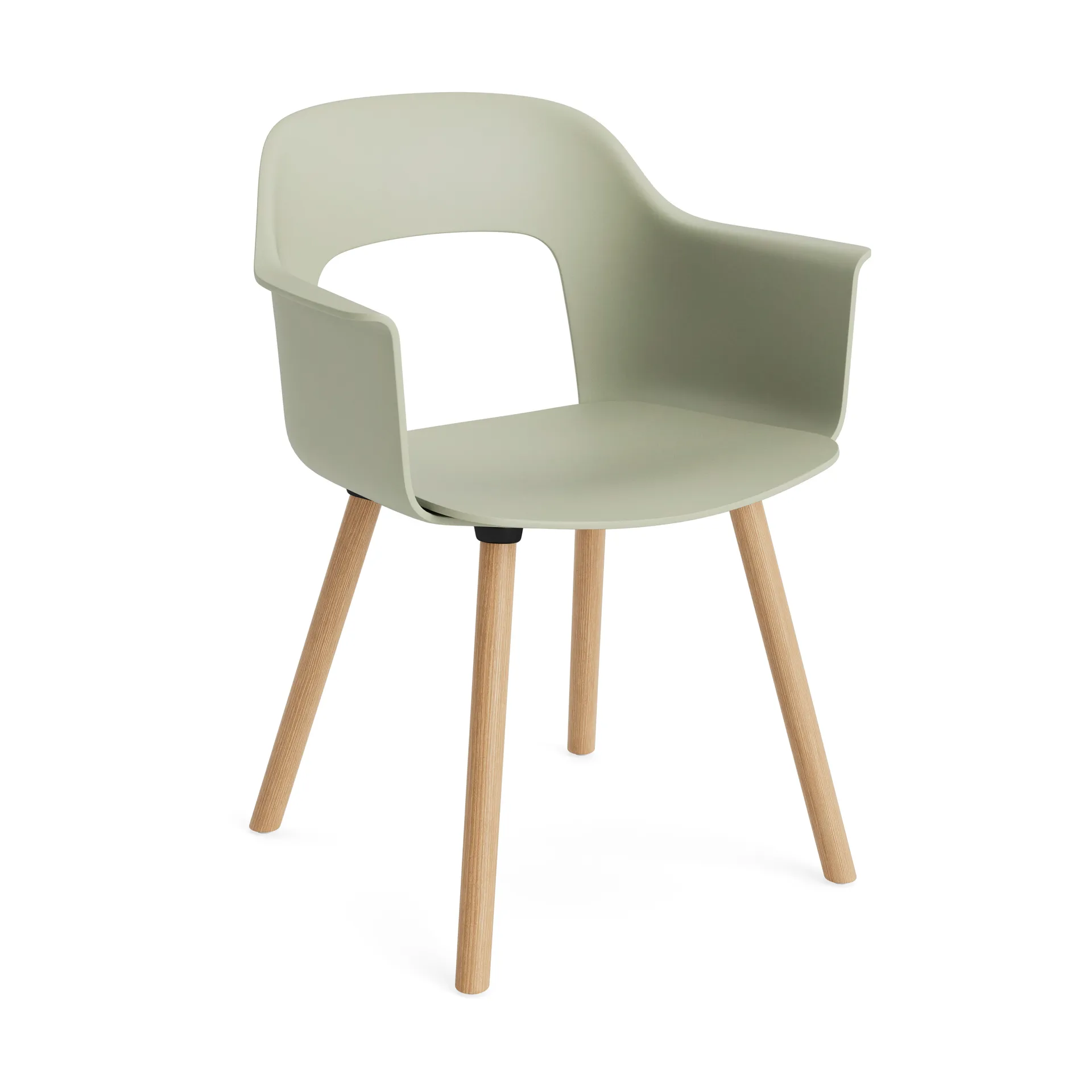 Layout Armchair 221 πολυθρόνα με μπράτσα, Pastel green-λακαρισμένη δρυς HAY