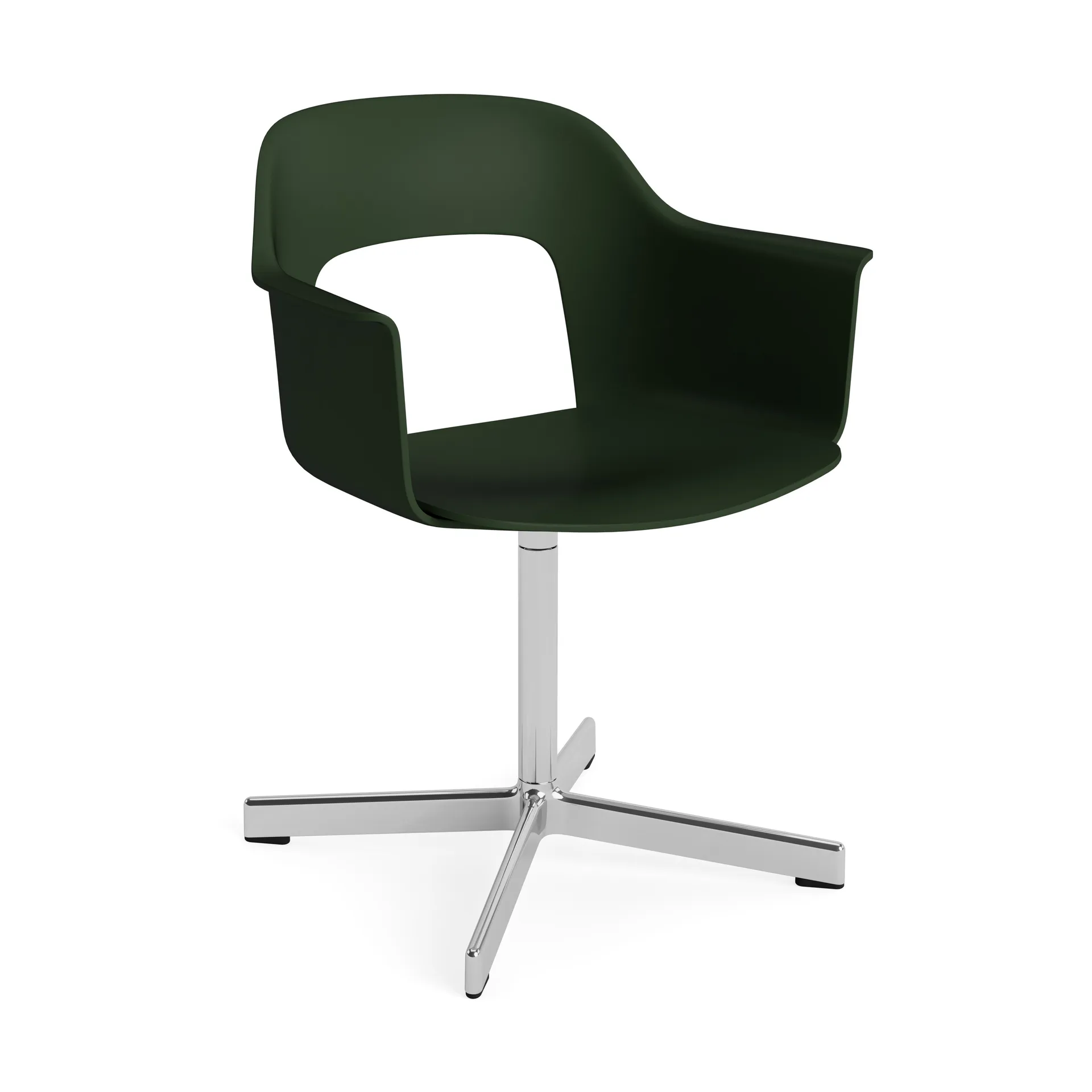Layout Armchair 231 πολυθρόνα με μπράτσα, Bottle green-πολυρισμένο aluminium 4 star swivel base HAY